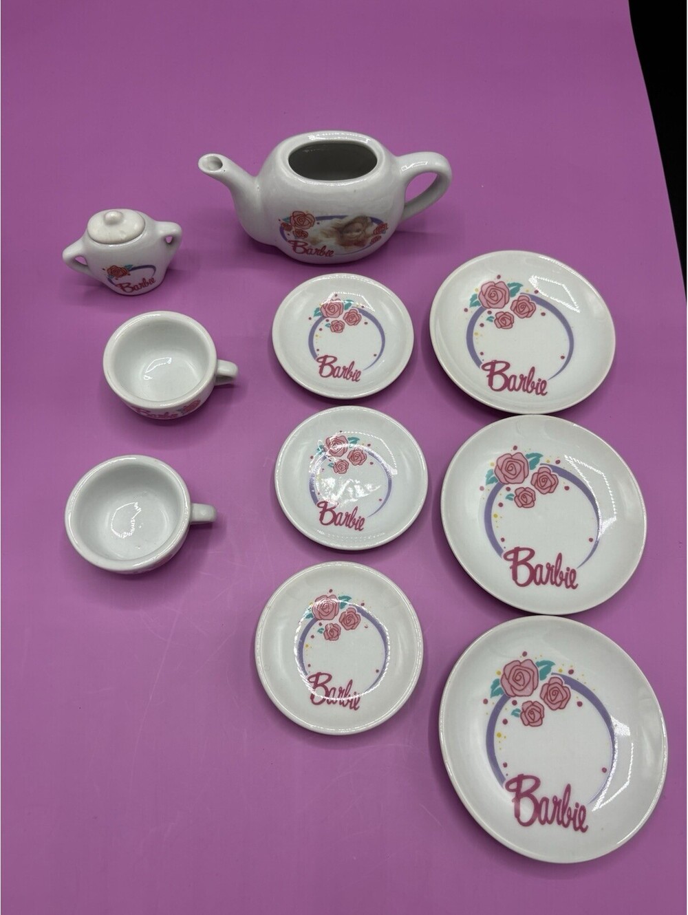 Vintage Barbie 1:6 Ceramic Tea Set Lot 9pc Replacement Lot